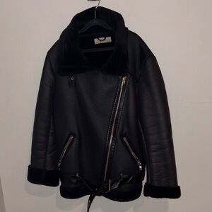 Women's Black Faux Leather Jacket